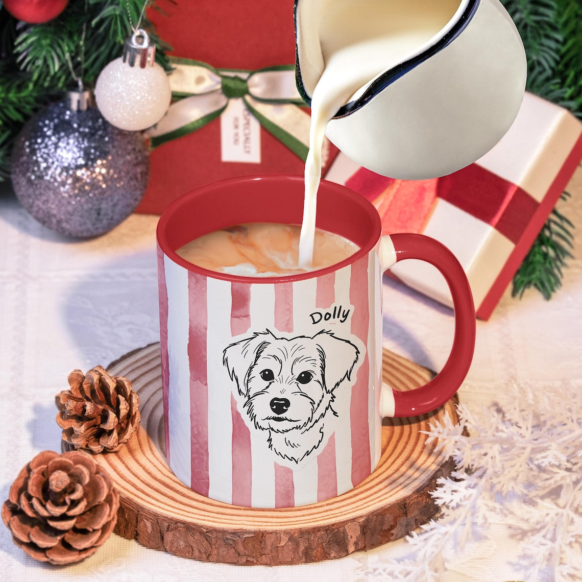 Personalisierte Haustier-Fototasse mit Hundegesicht und Namen, Geschenk für Hundeliebhaber