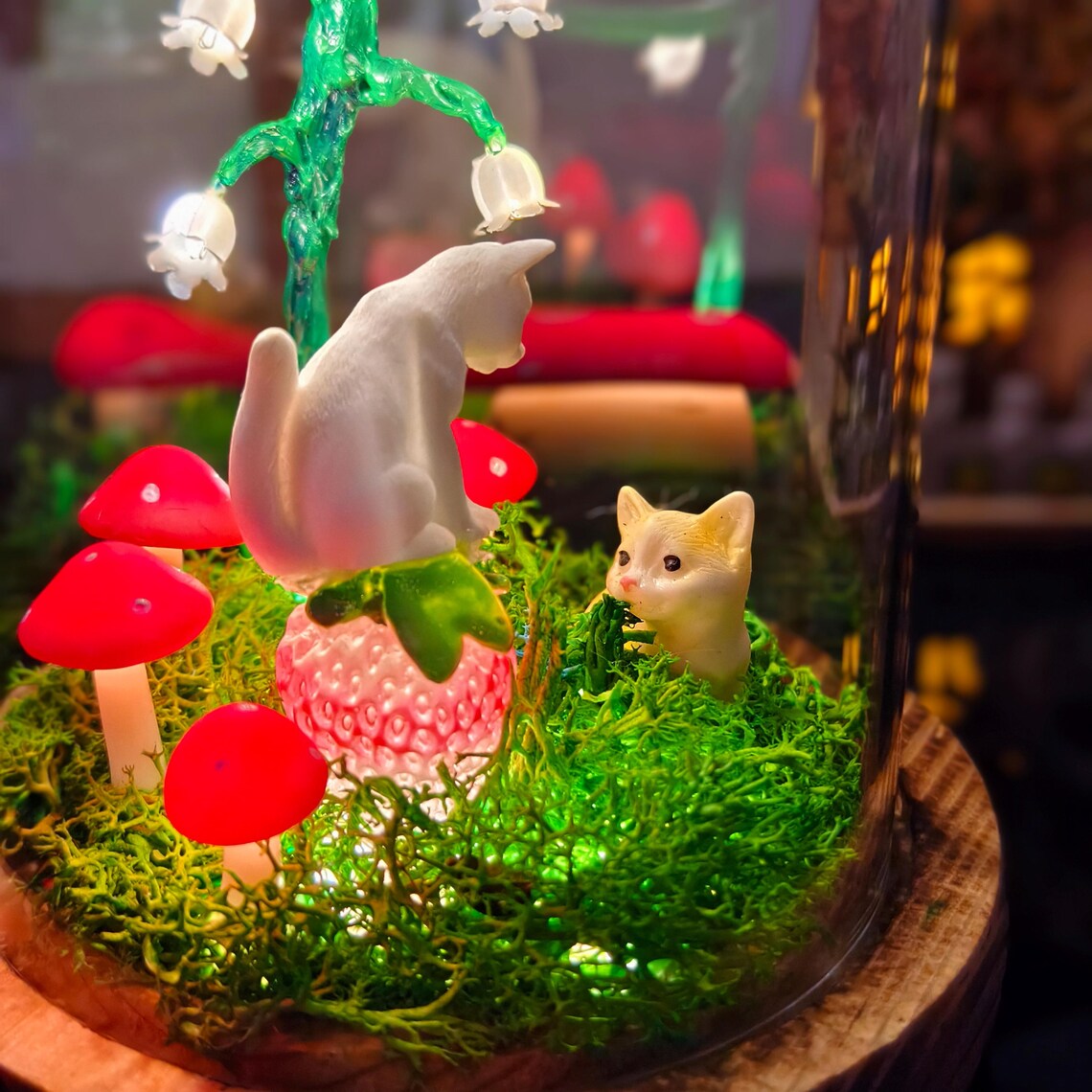 Custom Pet Figurine Mushroom Lamp Christmas Gift For Pet Lovers Unique Home Decor