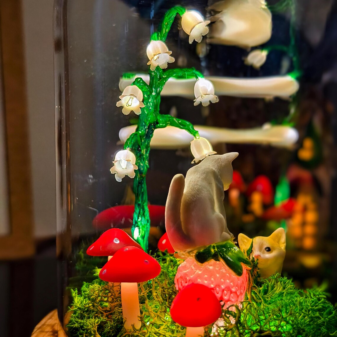 Custom Pet Figurine Mushroom Lamp Christmas Gift For Pet Lovers Unique Home Decor