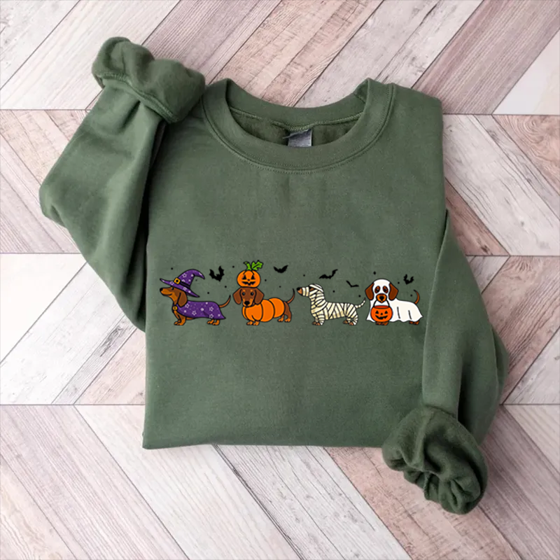 Halloween Dachshund Sweatshirt Spooky Season Hoodie Unique Gift For Pet Lovers
