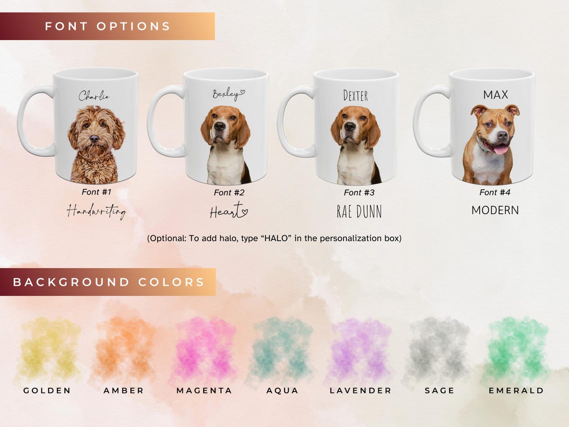 Tasse photo personnalisée pour animaux de compagnie avec visage et nom de chien, cadeau pour les amoureux des chiens