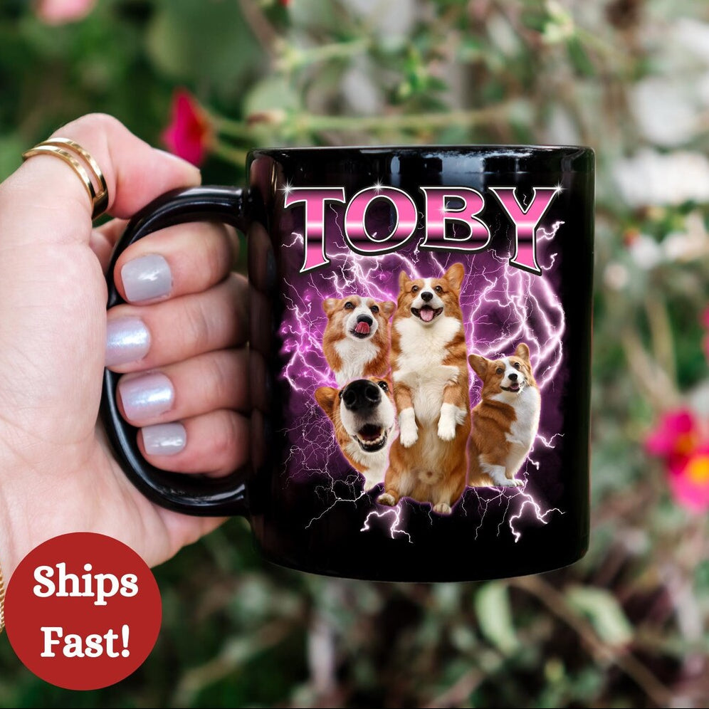 Tasse photo personnalisée pour animaux de compagnie avec visage et nom de chien, cadeau pour les amoureux des chiens