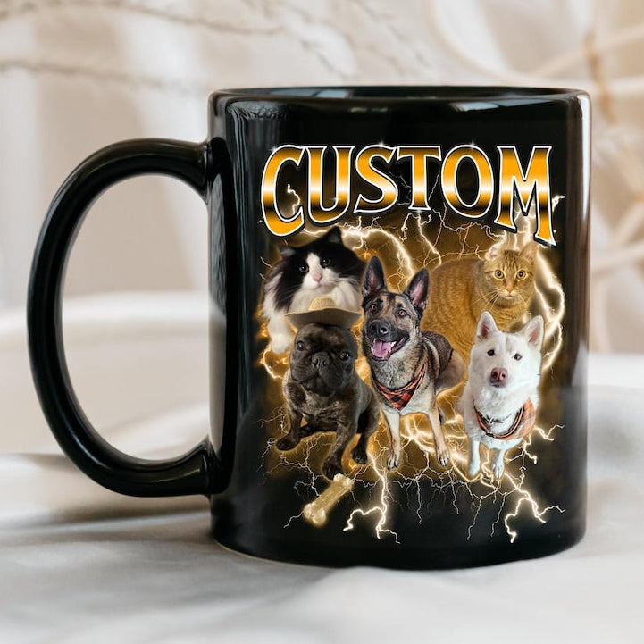 Tasse photo personnalisée pour animaux de compagnie avec visage et nom de chien, cadeau pour les amoureux des chiens
