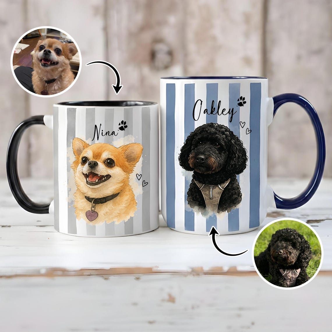 Tasse photo personnalisée pour animaux de compagnie avec visage et nom de chien, cadeau pour les amoureux des chiens