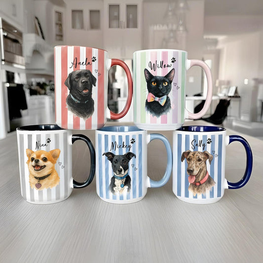 Tasse photo personnalisée pour animaux de compagnie avec visage et nom de chien, cadeau pour les amoureux des chiens