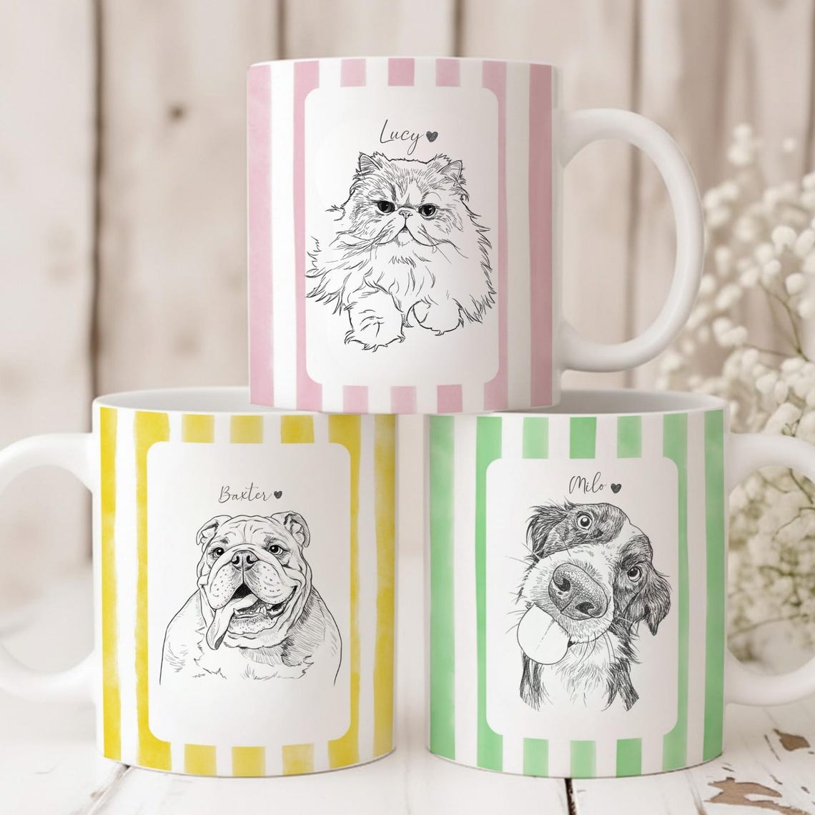 Tasse photo personnalisée pour animaux de compagnie avec visage et nom de chien, cadeau pour les amoureux des chiens