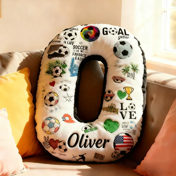 Personalized Soccer Themed Letter with Your Initial and Name for Soccer Enthusiasts