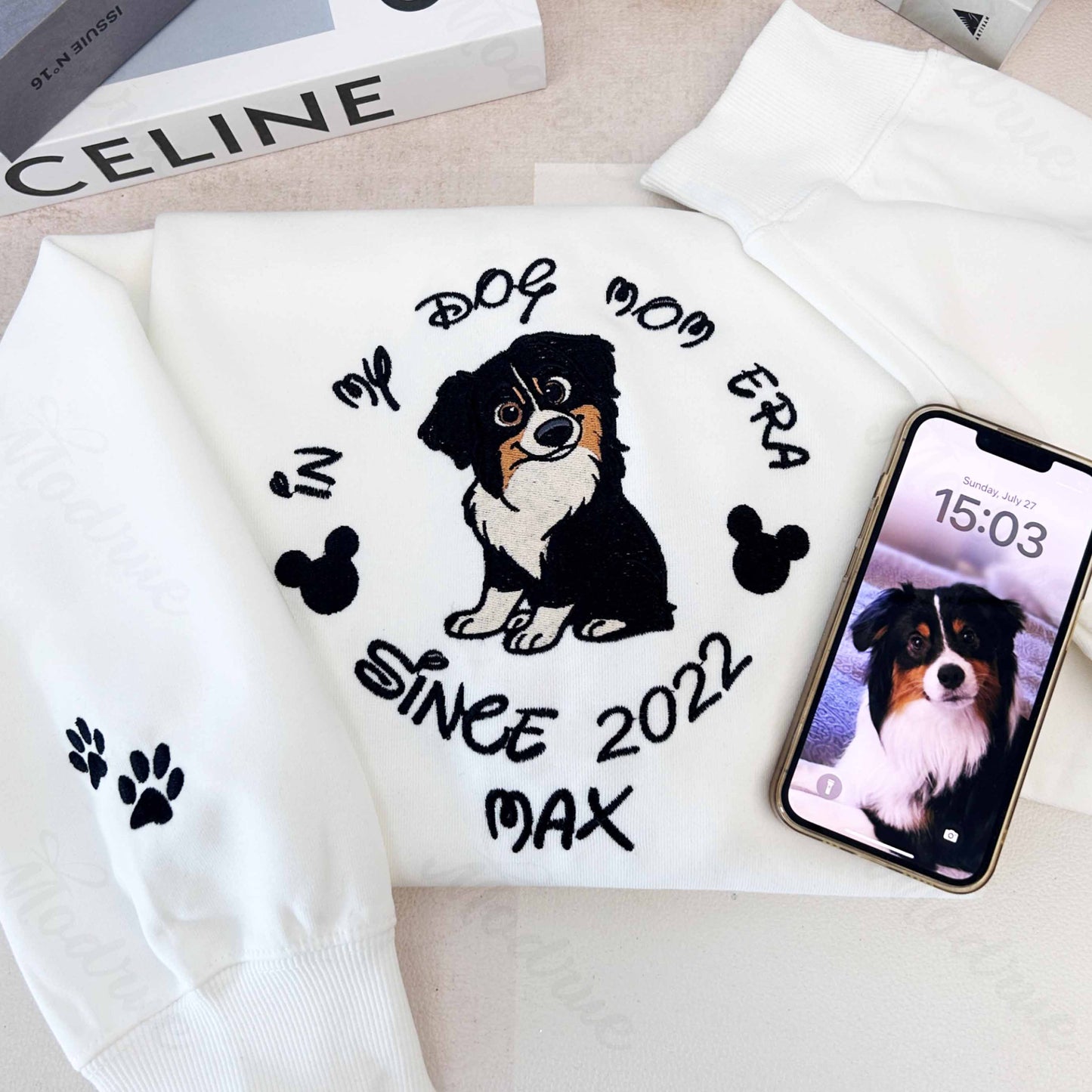 Sudadera personalizada con bordado de cara y nombre de mascota, foto de perro y gato, regalo para amantes de las mascotas