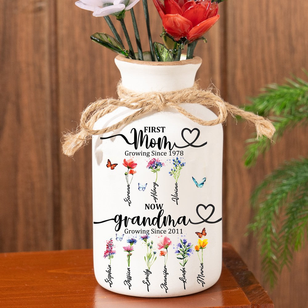 Fleur en verre personnalisée pour le mois de naissance, cadeaux uniques pour maman, grand-mère, fête des mères, idées cadeaux de Noël