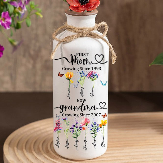 Fleur en verre personnalisée pour le mois de naissance, cadeaux uniques pour maman, grand-mère, fête des mères, idées cadeaux de Noël