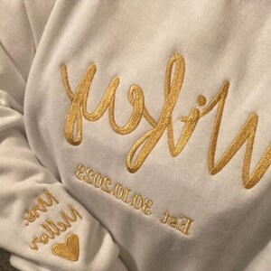 Individuell besticktes Wifey Hubby Year Matching Couple Sweatshirt Valentinstagsgeschenk