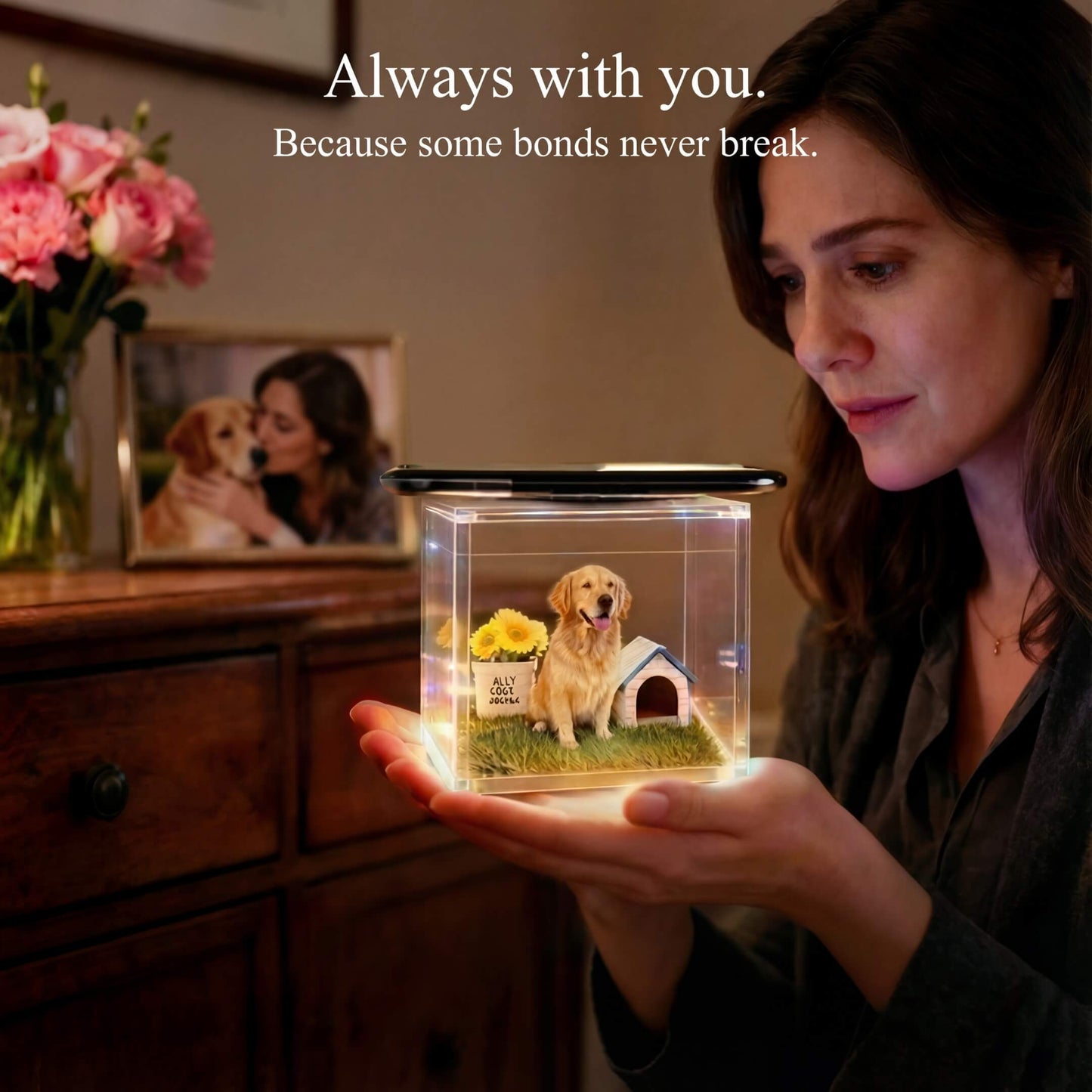 Personalized Holographic Memory – Unique Pet Memory Gift for Pet Lovers