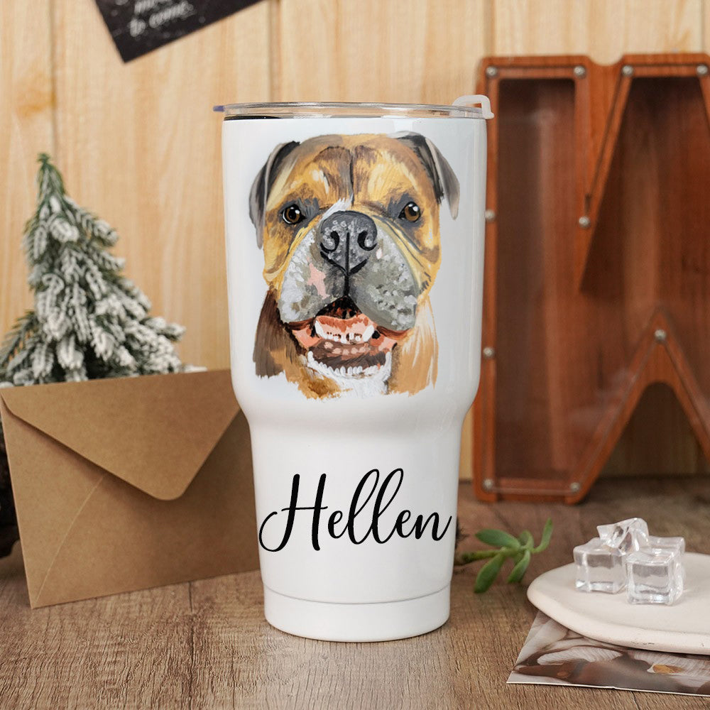 Personalized Pet Portrait Tumblers for Dog & Cat Lovers Birthday Christmas Gift