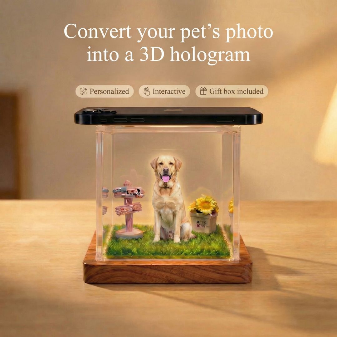 Personalized Holographic Memory – Unique Pet Memory Gift for Pet Lovers