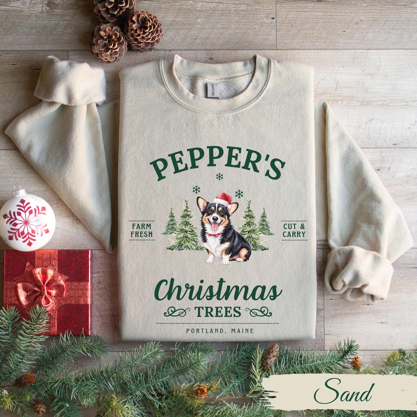 Personalisiertes Haustierportrait Weihnachts-Sweatshirt Besticktes Hundegesicht Hoodie Andenken Geschenk