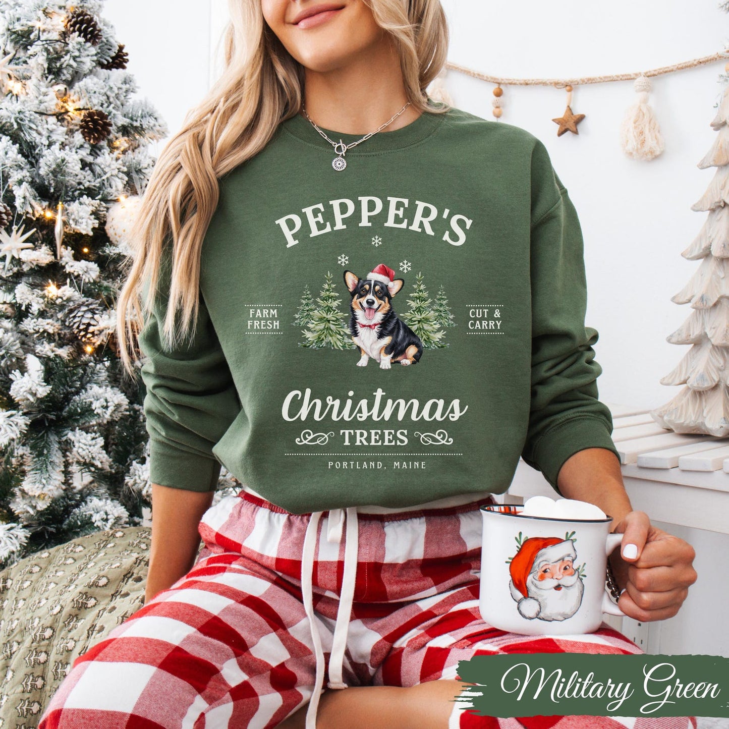 Personalisiertes Haustierportrait Weihnachts-Sweatshirt Besticktes Hundegesicht Hoodie Andenken Geschenk