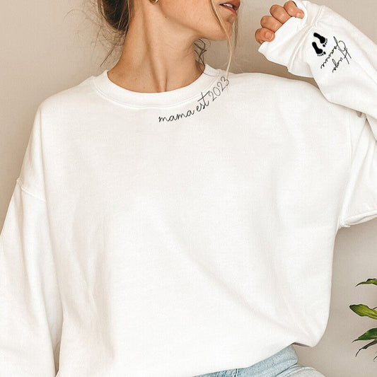 Personalisiertes Mama-Sweatshirt mit individuellem Namen und Datum zum Muttertag