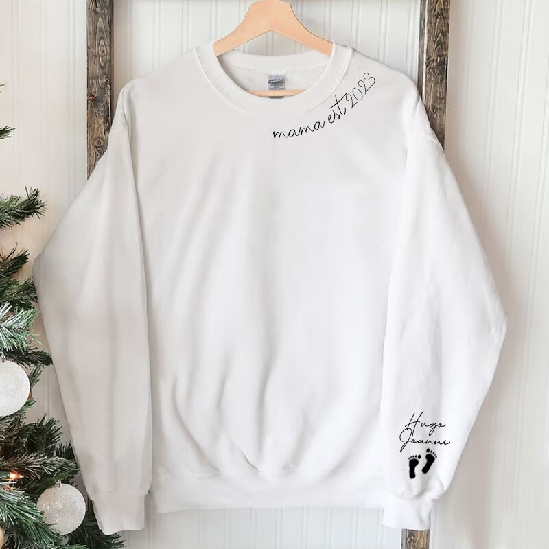 Personalisiertes Mama-Sweatshirt mit individuellem Namen und Datum zum Muttertag