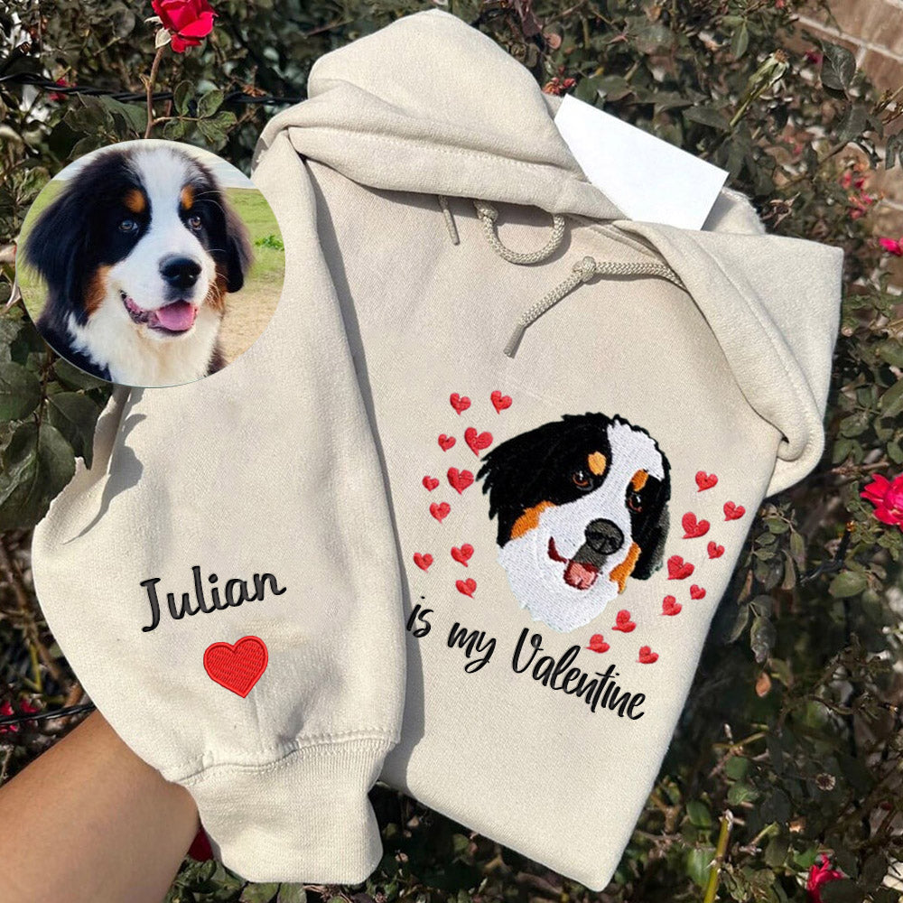 Cara de mascota bordada personalizada y nombre de mascota sudadera retrato de perro bordado cuello redondo regalo amante de las mascotas