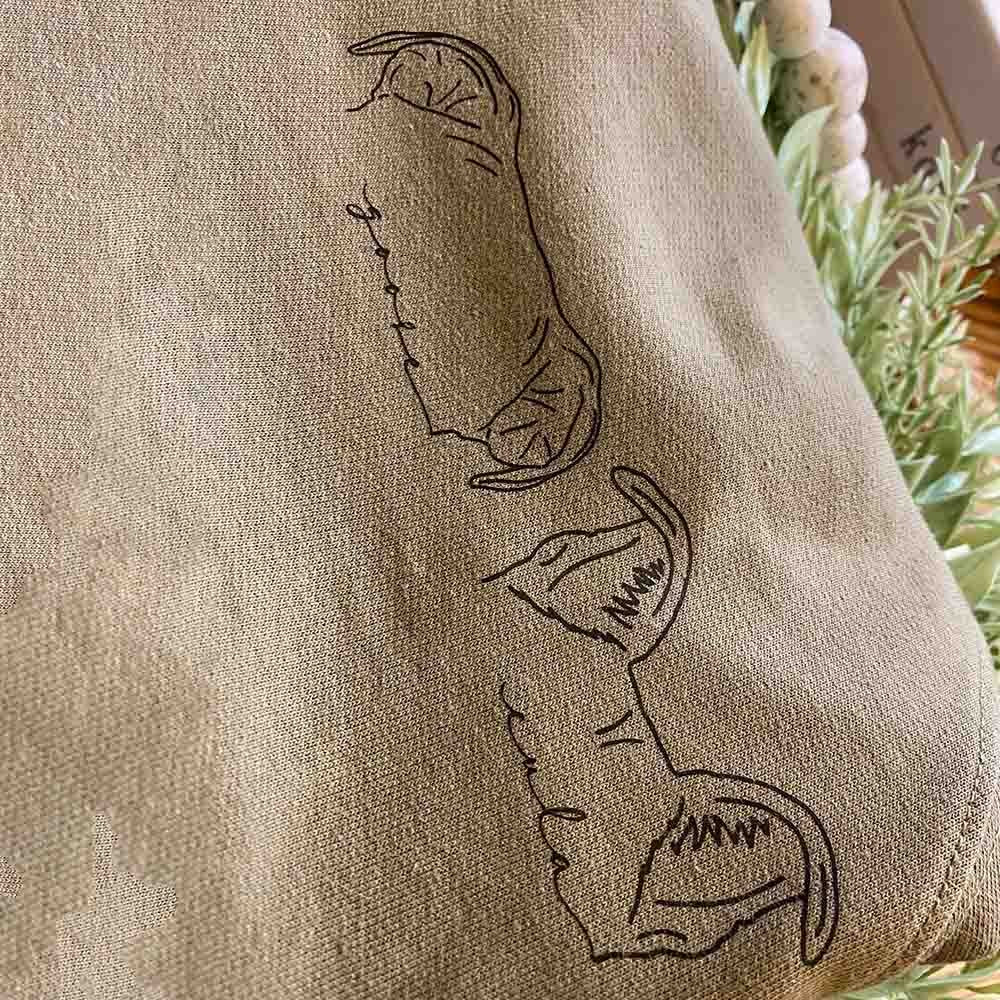 Embroidered Dog Mom Sweatshirt Hoodie with Custom Dog Ear and Name Gift For Dog Lovers