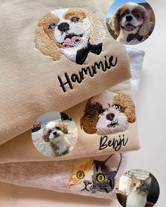 Sudadera con cuello redondo para mascotas bordada personalizada, regalos de amor para amantes de las mascotas