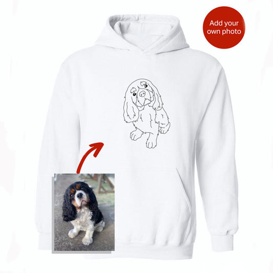 Personalized Embroidered Pet Dog Portrait Hoodie Sweatshirt Gift for Dog Mom/Dad Pet Lovers