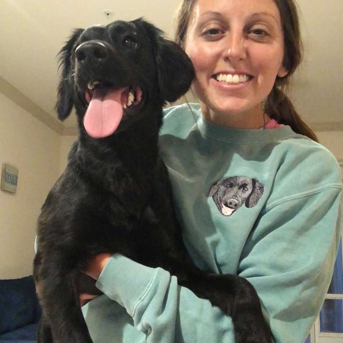 Embroidered Pet Portrait Hoodie with Pet Face Gift for Pet Lovers
