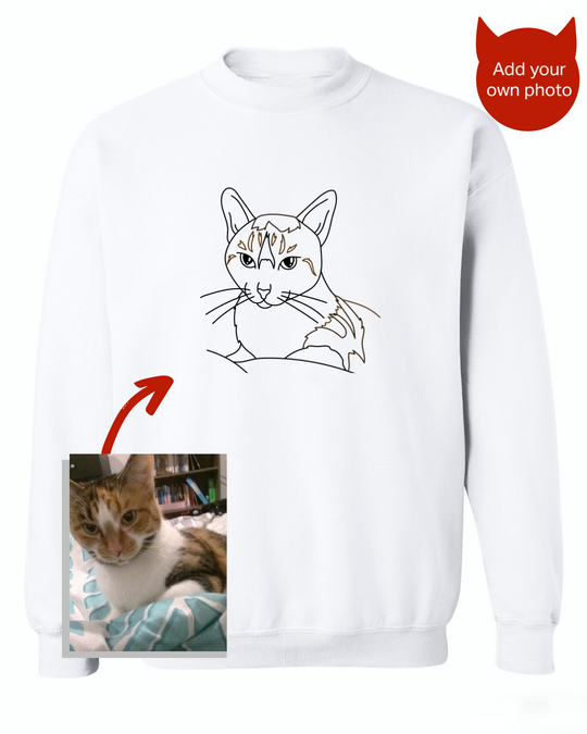 Personalisierter bestickter Kapuzenpullover mit Haustierportrait, Geschenk für Tierliebhaber