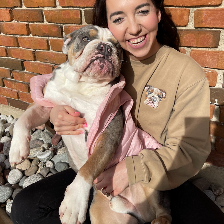 Embroidered Pet Portrait Hoodie with Pet Face Gift for Pet Lovers