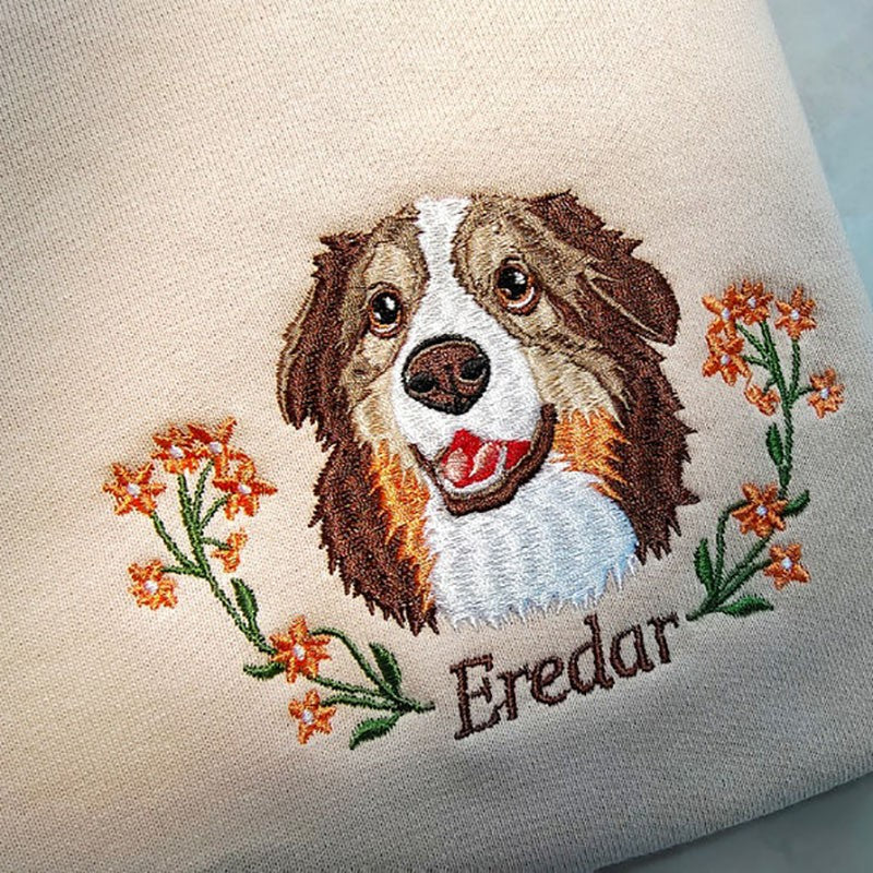 Sudadera con capucha y corona con retrato y nombre de mascota bordados, regalo de Navidad para amantes de las mascotas