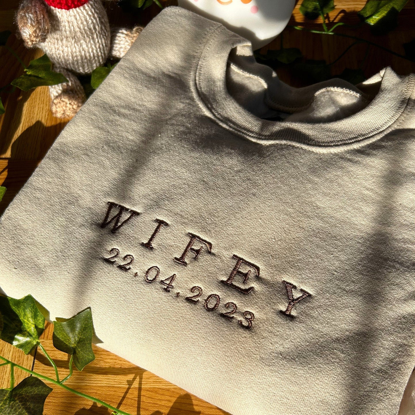 Personalisiertes Jahr Wifey Hubby Besticktes Sweatshirt Benutzerdefiniertes Paar Passender Hoodie Valentinstag Jahrestag Geschenk
